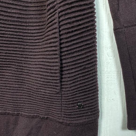 Lululemon Sit In Lotus Wrap II Merino Wool Black Cherry Cardigan Sweater Size 6 - Picture 10 of 12